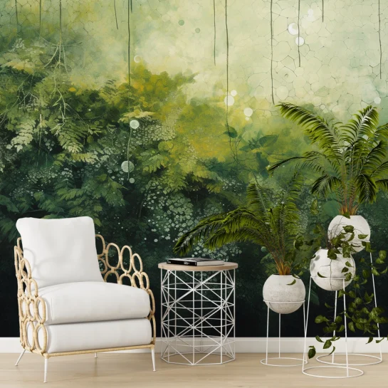 Fototapeta „Leśna Mgła” – akwarelowe głębie zieleni
