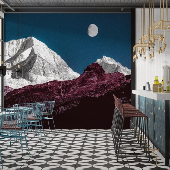 Tapeta Księżyc nad Szczytami